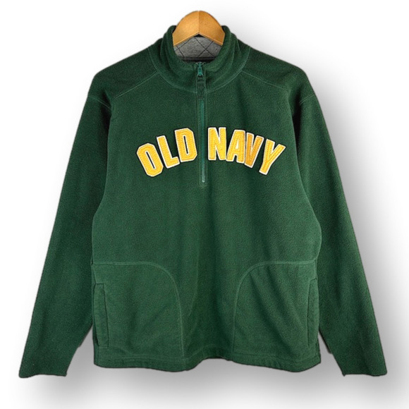 OLD Navy Forest Green Quarter-zip Fleece Large Men’s - Picture 1 of 9
